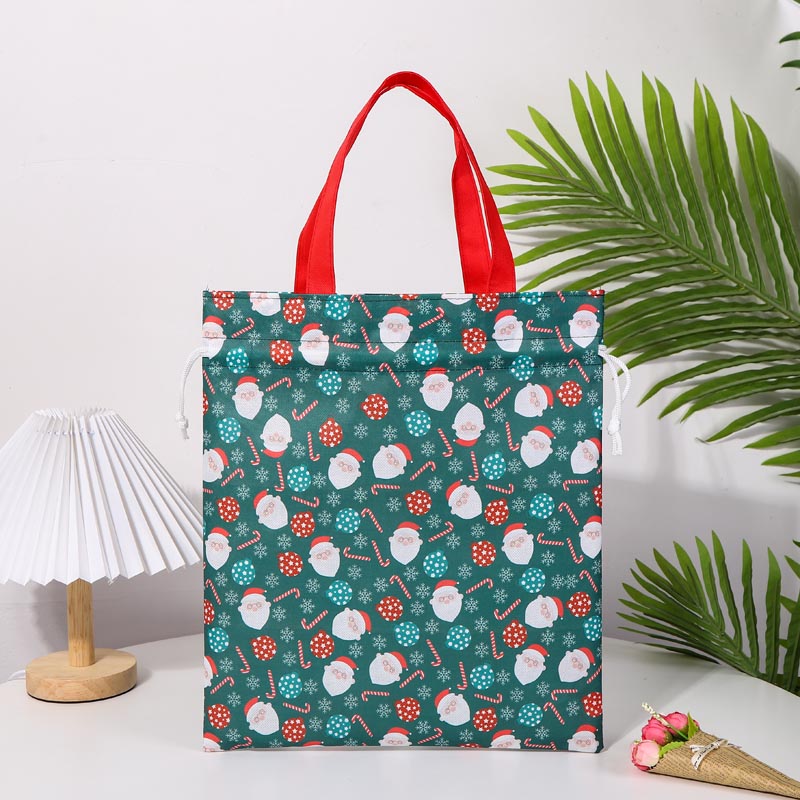 Sac à cordon non tissé de Noël avec poignée