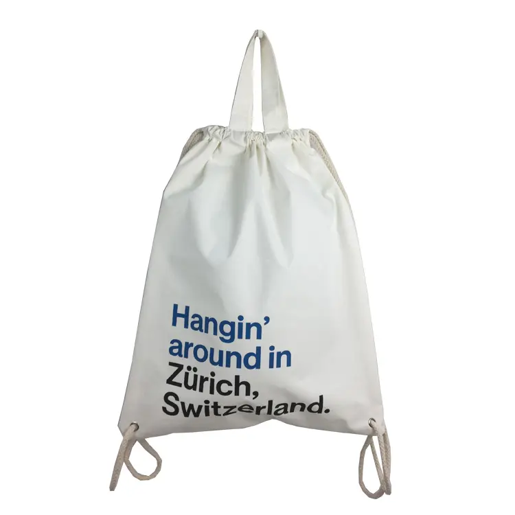 Eco Custom Canvas Cotton Tote Sac à cordon avec impression