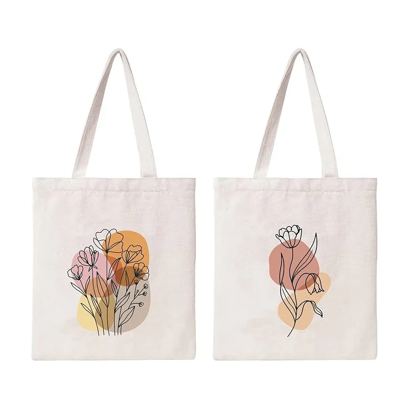 Sac à main en coton à la main en coton à blanc coton écologique DIY Sac à provisions imprimées sur le logo personnalisé blanc ou couleur d'origine cadeau