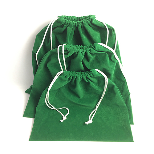 Sac à cordon en toile de coton vert