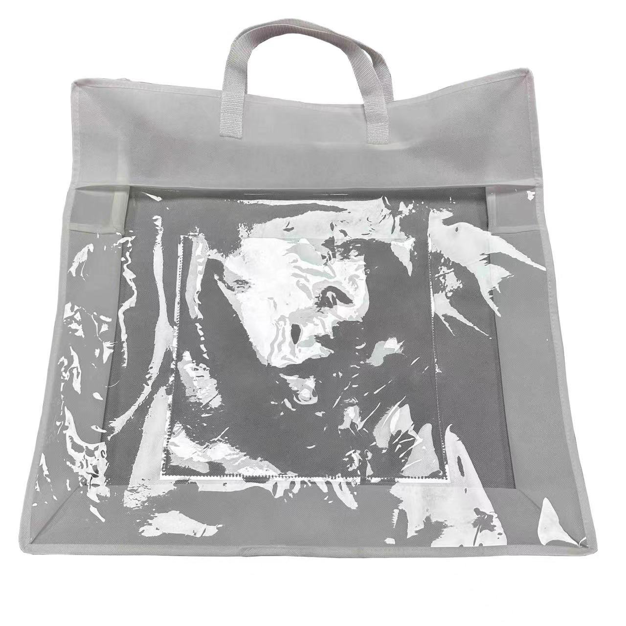 Sac de rangement à fermeture éclair en tissu non tissé pour couette
