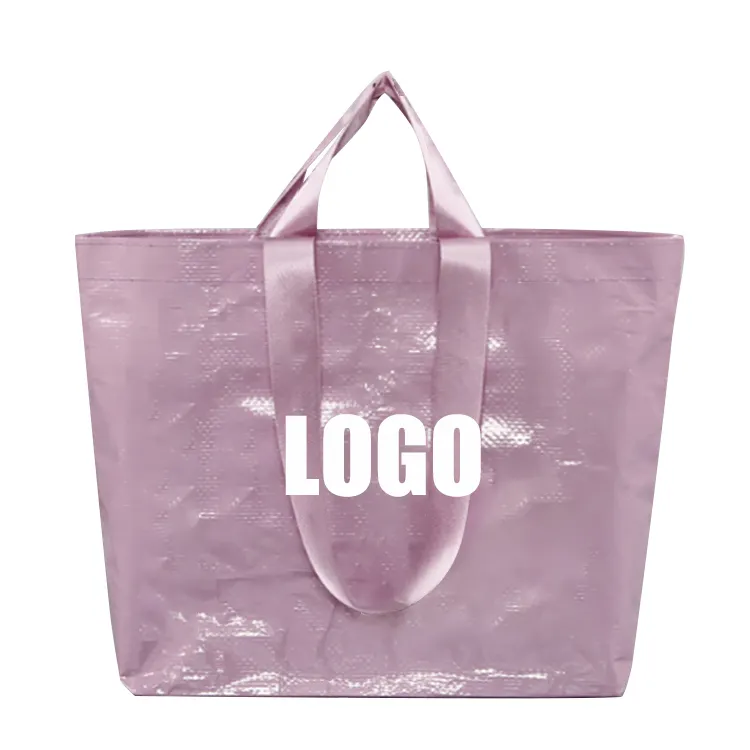 Logo personnalisé recyclable et durable en polyéthylène en polystropylène tissé et sacs à main