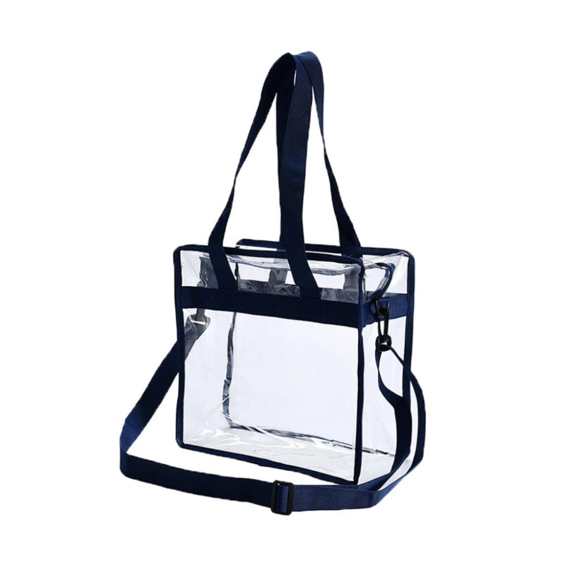 Sac à bandoulière transparent en PVC avec fermeture éclair