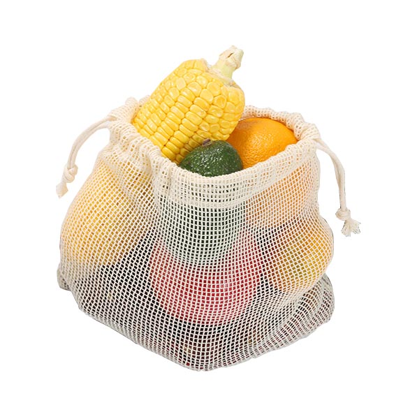 Sac à cordon en maille végétale